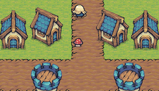 Pawn Run: the old pawn in his town of blue-roofed houses